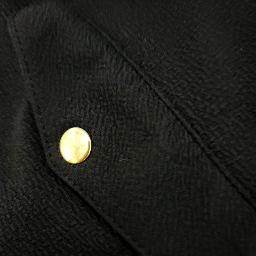 Olivia Blu Black Bomber Jacket With Gold Zipper Detailing​ - Picture 10 of 12